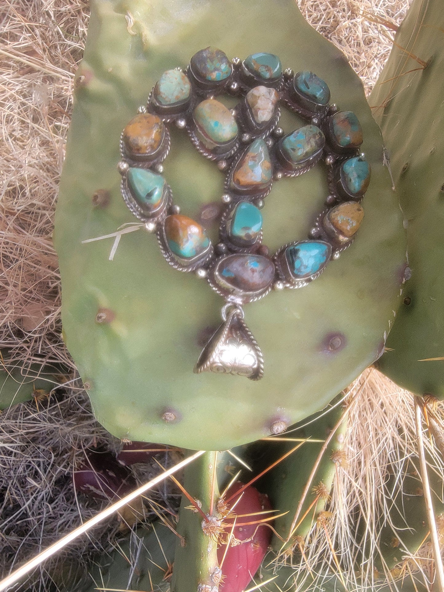 Large green peace sign pendant