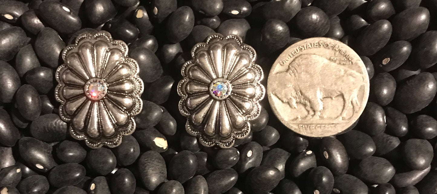 Large Crystal Center Earrings