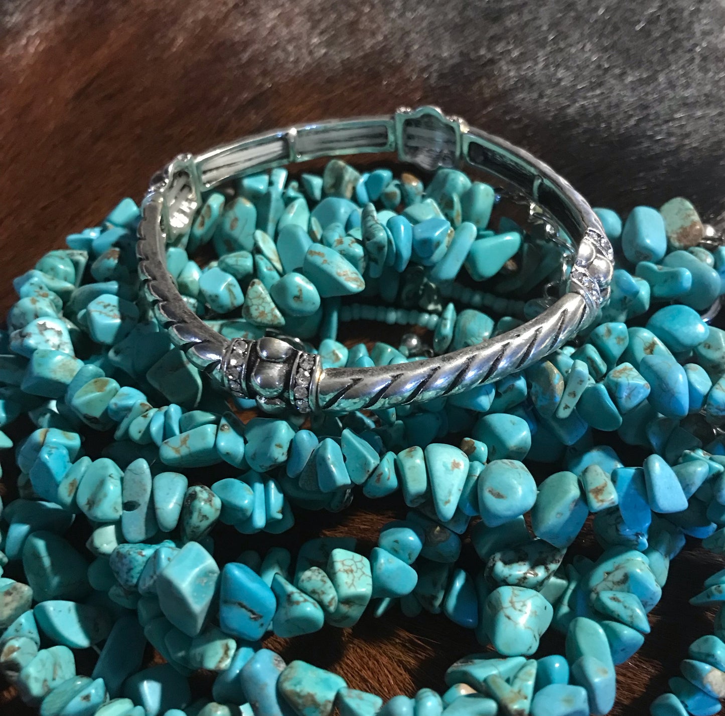Twisted Beaded Stretch Bracelet
