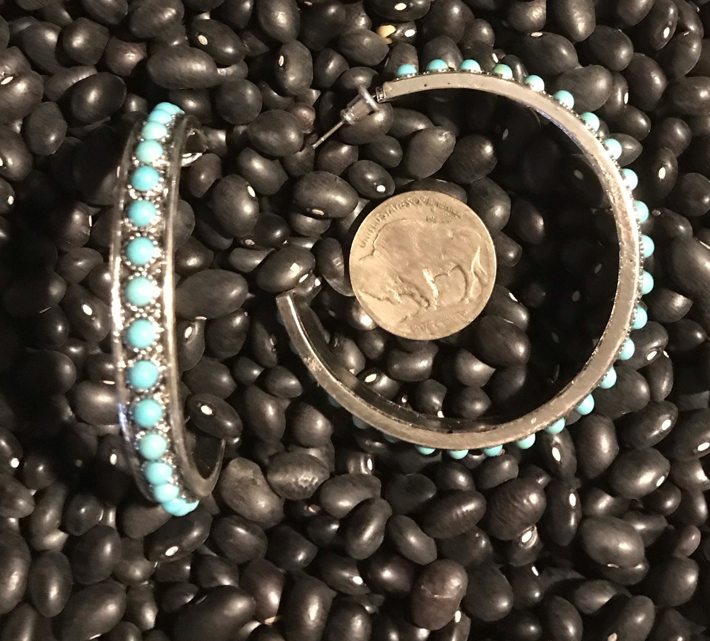 Large Turquoise Hoops