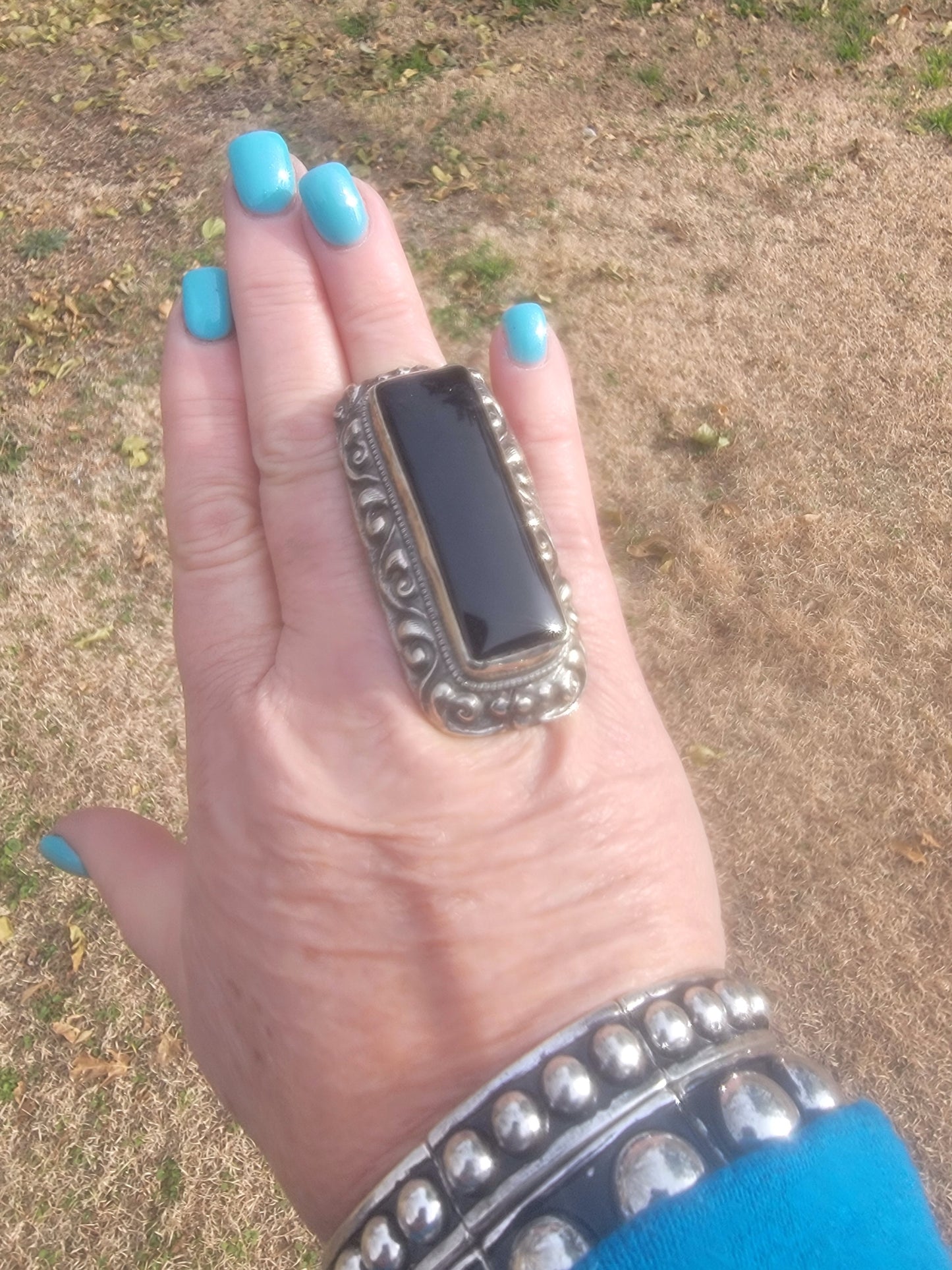 Large Black Onyx Ring