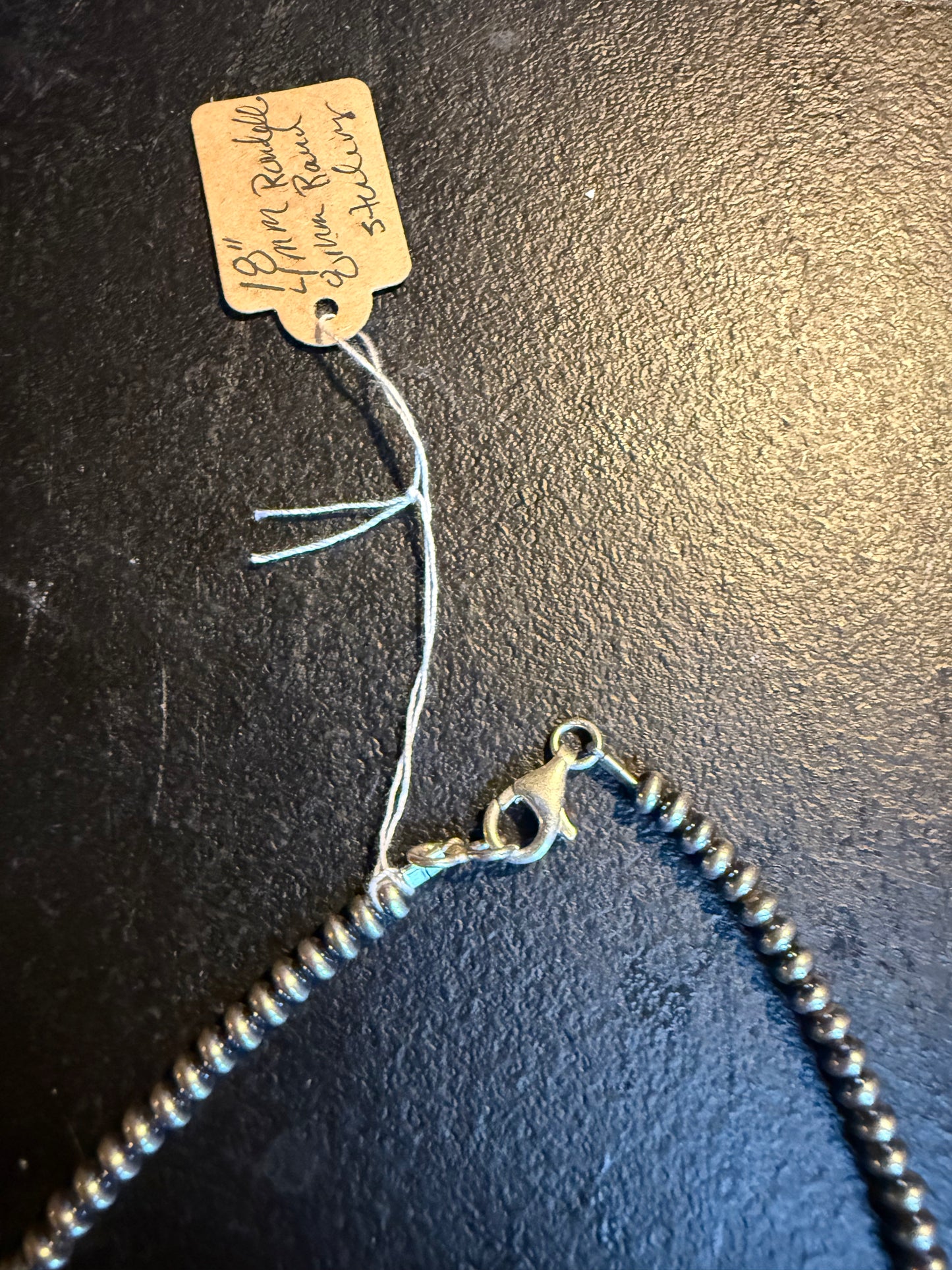 Rondell 3mm 16” w/ 8mm round pearl