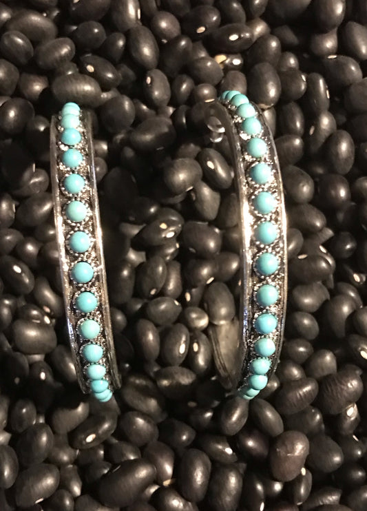Large Turquoise Hoops