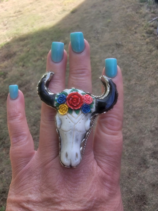 Flower Longhorn Ring