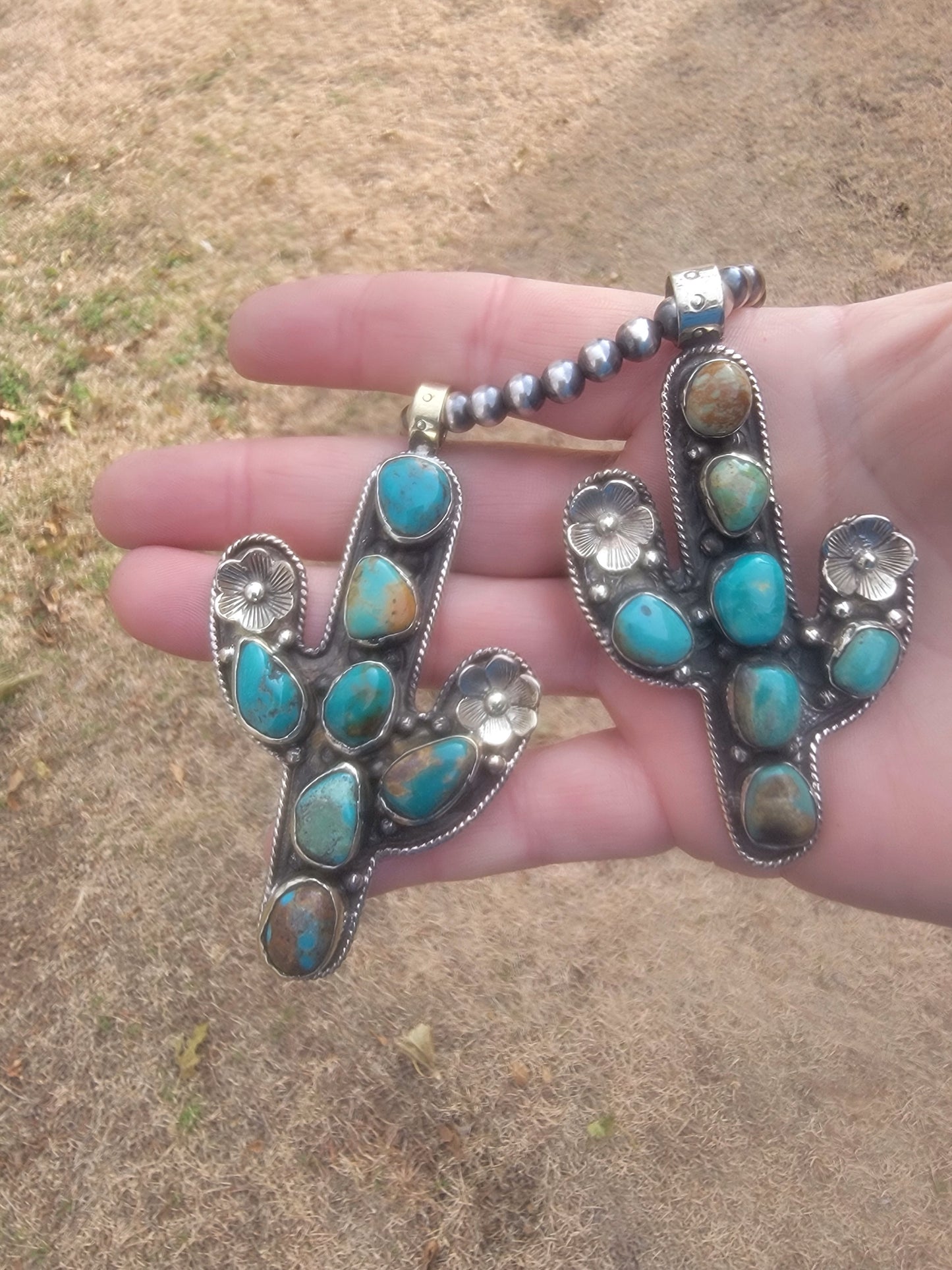 Large “blue” cactus pendant