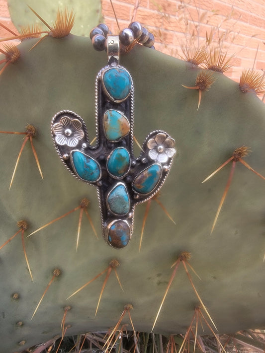 Large “blue” cactus pendant