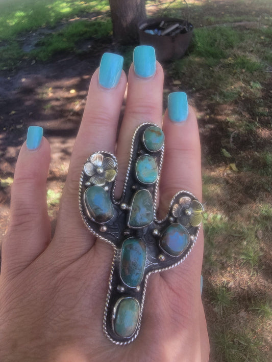 Large Kingman Cactus Ring