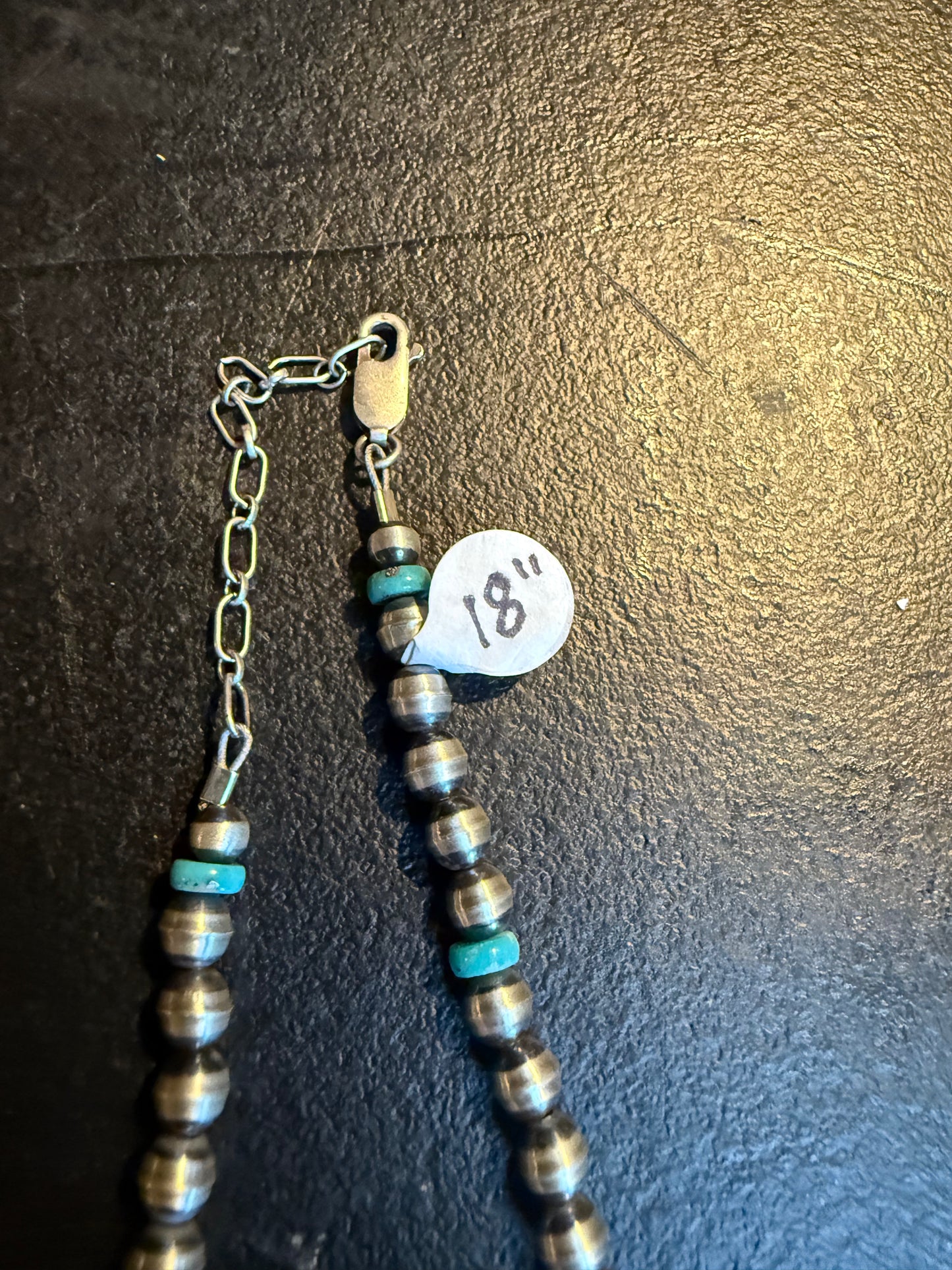 6mm 18” sterling silver and turquoise