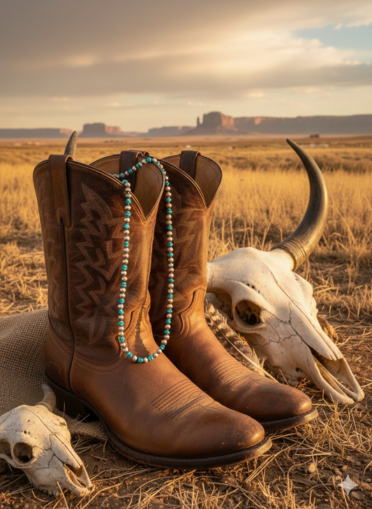 6mm 18” sterling silver and turquoise